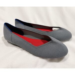 NWOT Rothy's The Flat Ballet Flat Shoes Pebble Charcoal Gray Round Toe 10.5 USA